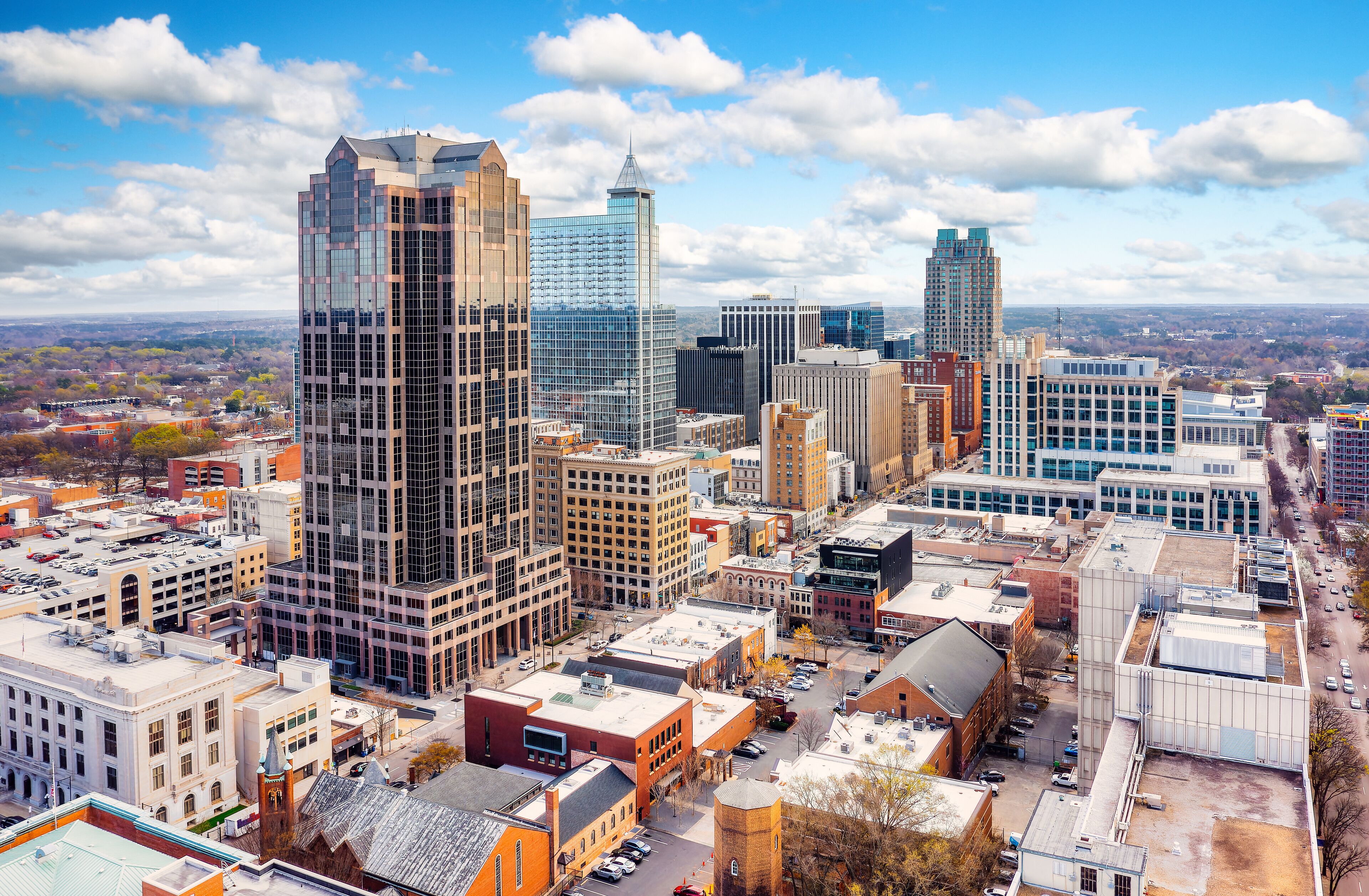 Aerial view of downtown Raleigh