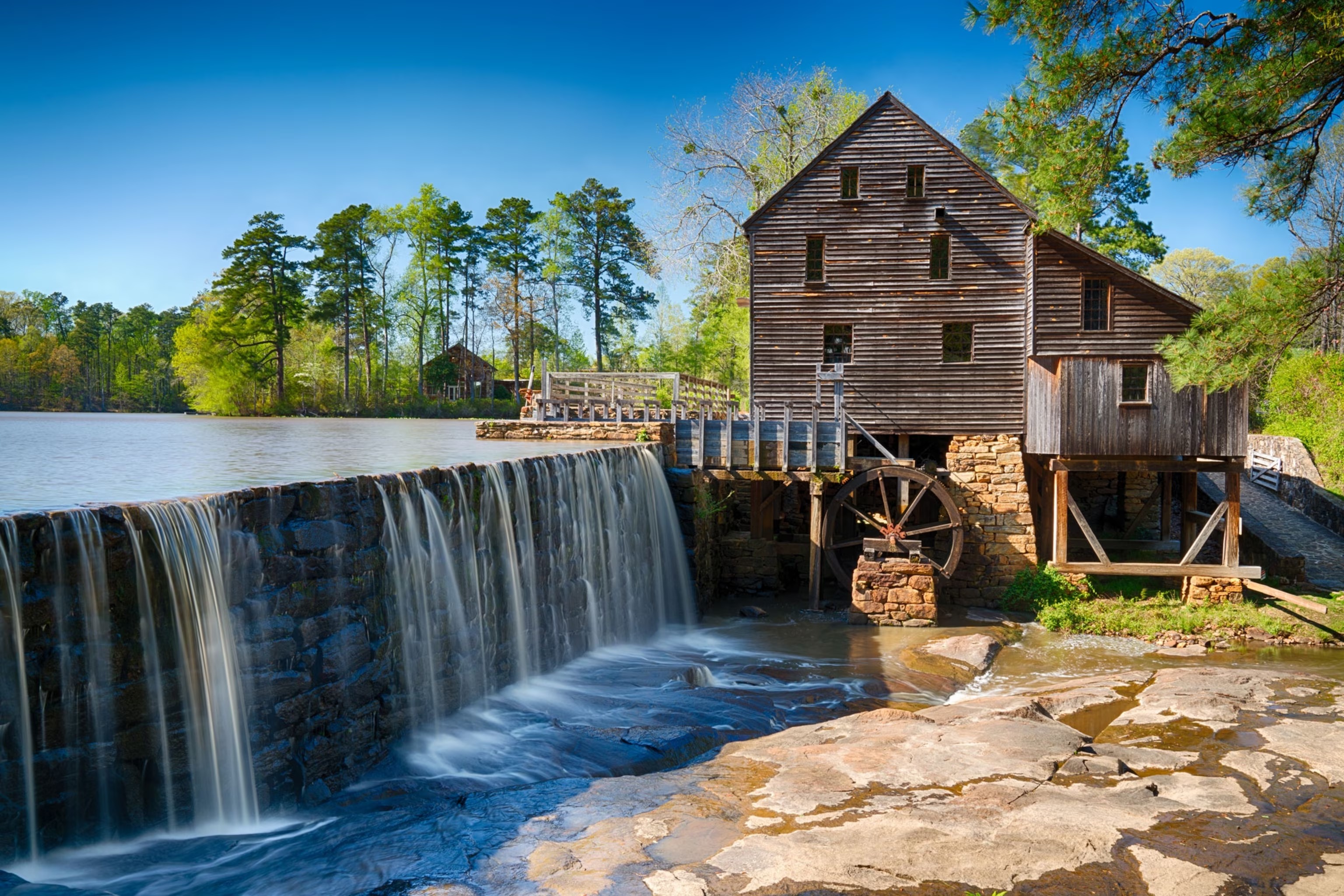 Historic mill and waterfall near Raleigh