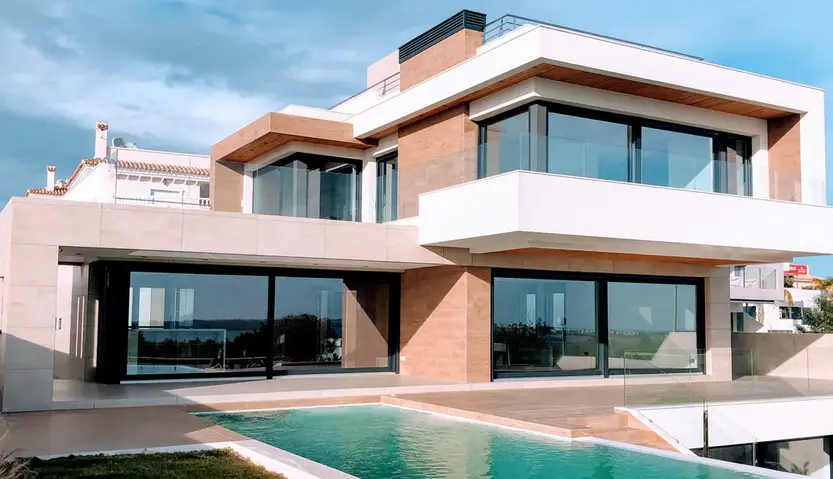 Modern luxury home with pool
